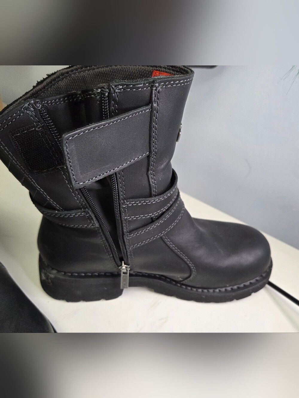 Harley-Davidson Womens Brinser Black Waterproof Motorcycle Boots Size 7.5 - Picture 6 of 10